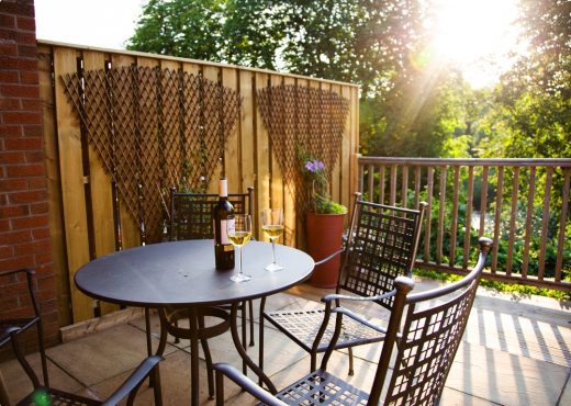 Terrace over looking river Wye